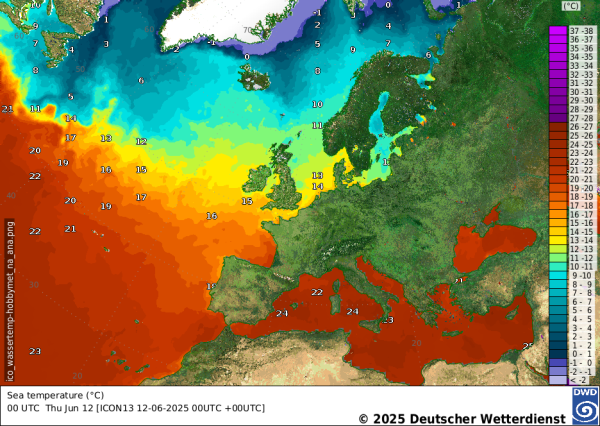 Wassertemperaturen Nordatlantik